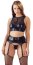 Set Bustiera, Portjartier, Chiloti Cotelli Collection - Negru