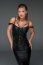 Corset Noir Handmade cu dantela neagra#