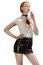 Rochie Studenta Latex Look Black Level - culoare si material