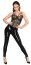 Salopeta Jumpsuit Latex, Elegant Wetlook Noir Handmade - Negru