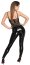 Salopeta Jumpsuit Latex, Elegant Wetlook Noir Handmade - Negru