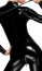 Salopeta Latex Full Jumpsuit Noir Handmade - Negru - vedere laterala