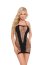 Rochie mini, VIP, semitransparenta, elastica, negru, S-L# - vedere frontala