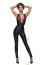 Salopeta Neagra, Eleganta Wetlook, Overall, Noir Handmade# - detaliu design
