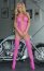Bodystocking Floweret Neon Roz, S-L# - culoare si material