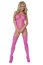 Bodystocking Floweret Neon Roz, S-L# - vedere frontala