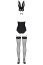 Set Costum Iepuras Obsessive - Negru - dimensiuni complete