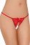 Bikini Rosii cu fundita si decupaj in zona intima# - vedere frontala