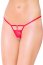 Bikini, Softline, G-String cu decupaj, dantela si stras, elastic, rosu# - culoare si material