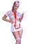 Costum Chilirose Asistenta Medicala, S-M, rochita cu sort, ciorapi, stetoscop, cruciulite pentru sani si bentita# - vedere frontala