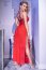 Set Rochie Neglije Luxury Chilirose, rosie, lunga, decupata in parti# - culoare si material