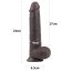 Dildo Realistic Lovetoy "Sliding Skin Dong 9" 23 cm - Negru - detaliu design