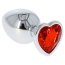 Plug anal Toyz4Lovers Heart Jewel, cristal rosu in forma de inima, vedere din unghi