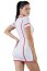 Costumatie Asistenta Medicala, Cottelli Collection, rochie alba cu fermoar rosu#
