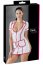 Costumatie Asistenta Medicala, Cottelli Collection, rochie alba cu fermoar rosu#
