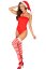 Costum Craciunita Obsessive "Kissmas Teddy Body" - Rosu## - detaliu design