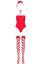 Costum Craciunita Obsessive "Kissmas Teddy Body" - Rosu## - detaliu finisaj