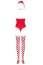 Costum Craciunita Obsessive "Kissmas Teddy Body" - Rosu## - accesorii incluse