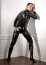 Salopeta Latex Barbati,jumpsuit cu fermoar,neagra