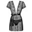 Babydoll si Chiloti Obsessive Alluria - Negru - culoare si material