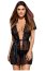 Babydoll si Chiloti Obsessive Alluria - Negru - vedere frontala