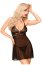 Babydoll Penthouse, cu chilotei tip string, Bedtime Story, Negru# - vedere frontala
