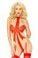 Body Christmas Gift, Leg Avenue, nud, cu funda rosie printata, S-L# - vedere laterala