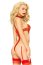 Body Christmas Gift, Leg Avenue, nud, cu funda rosie printata, S-L# - detaliu finisaj