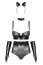 Set Sexy Silveria 6 piese Obsessive - Negru - culoare si material