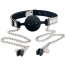 Set Bondage, Lovetoy, Breathable Ball Gag Nipple Clamp, metal, piele, silicon - detaliu design