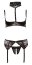 Set lenjerie Abierta Fina, portjartier, chiloti, sutien, chocker# - dimensiuni complete