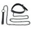 Zgarda cu lesa piele ecologica, negru, unisex#