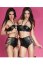 Set sutien si chiloti, Chilirose, model cu siret, eco piele, negru