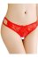 Chiloti Erotica, decupati in zona intima, bretele laterale, dantela rosie, S-L# - culoare si material