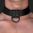 Zgarda cu lesa piele ecologica, negru, unisex#