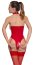 Corset cu Portjartier Black Level - Rosu - vedere laterala