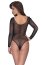 Body NO:XQSE Crotchless, Negru, cu pietre stralucitoare, S-L# - detaliu design