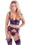 Set Lenjerie Intima de Lux Abierta Fina Suspender - Negru - vedere frontala