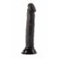 Dildo Negru, Ultra Soft Dildo Black, subtire, 14 cm x 2,5 cm - vedere laterala