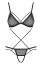 Set lenjerie Obsessive, chiloti si sutien, semitransparent, negru, 34-38 (S-M)# - culoare si material