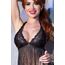 Set Babydoll si Chiloti Chilirose CR-4462 - Negru - detaliu finisaj