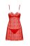 Set Craciunita Babydoll "Obsessive" "Claussica" Rosu - culoare si material