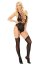 Bodystoking, Softline, Amber, plasa neagra cu model decupat, S-L# - vedere frontala