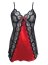 Set Neglije si chilot Michelle, satin rosu, Beauty Night# - culoare si material