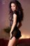Babydoll din Dantela Florala Chilirose - Negru - detaliu design