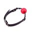 Calus Red Ball Gag, bila rosie de cauciuc, curea piele - dimensiuni complete