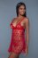 Set Valentina Babydoll si Bikini Be Wicked - Rosu - culoare si material