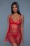 Set Valentina Babydoll si Bikini Be Wicked - Rosu - vedere laterala