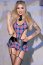 Set Costum Role Play Scolarita, Studenta Chilirose, albastru# - detaliu finisaj