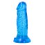 Dildo Realistic Albastru Transparent Blue, 15 x 3,2 cm - culoare si material